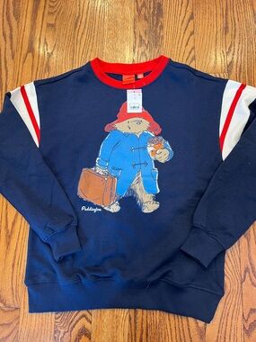 Paddington Graphic Crewneck Sweater in Navy and Red